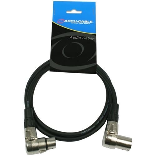 Accu-Cable XLR Microfoon / line kabel met haakse connectoren, 1,5 meter _Uit assortiment J&H licht en geluid
