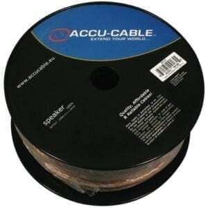 Accu-Cable Luidsprekerkabel 2 x 1,5mm2, 100 meter (op rol), transparant