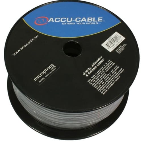 Accu-Cable Microfoonkabel op rol (100 meter), zwart _Uit assortiment J&H licht en geluid