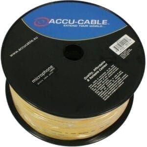 Accu-Cable Microfoonkabel op rol (100 meter), geel