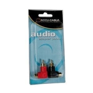 Accu-Cable Audio adapter: RCA (tulp) male - RCA (tulp) female (haaks), set van 2 stuks-13676