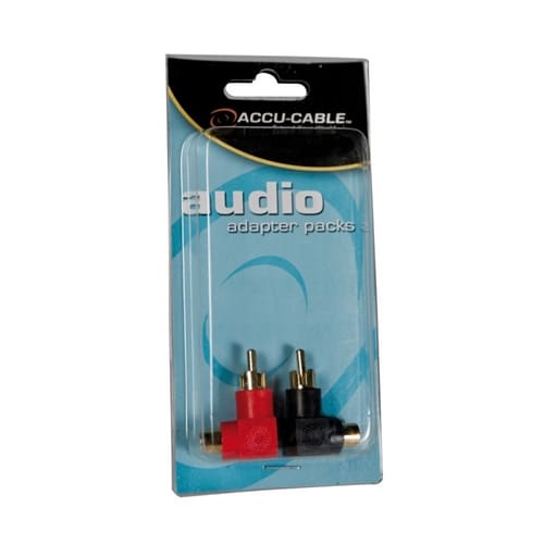 Accu-Cable Audio adapter: RCA (tulp) male – RCA (tulp) female (haaks), set van 2 stuks _Uit assortiment J&H licht en geluid 3