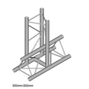 Duratruss DT 23 T35-VD 3-weg truss koppelstuk, Recht Apex Down + Omlaag Duratruss DT 23 J&H licht en geluid