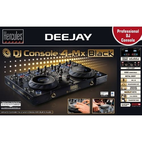 Hercules DJ Console 4 MX Black – DJ MIDI-Controller & Mixer, zwart _Uit assortiment J&H licht en geluid 7
