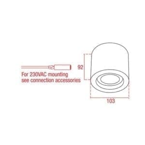 Artecta Eindhoven-105RW WW - Opbouw plafondspot met een 11W warm witte LED