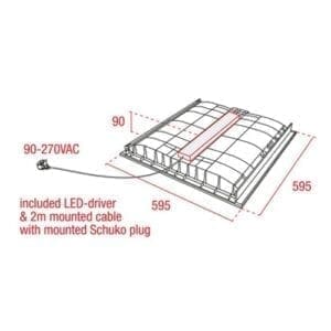 Artecta LED Panel 60/60 3000K - Flatlight panel met warm witte LED's-26423