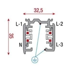 Artecta 3-fase track (1500 mm), wit