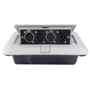 DMT PMP-7 Pop-up Multimedia paneel – 2 x RCA, 2 x Speaker Connector Aansluitpanelen J&H licht en geluid