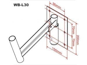 JB Systems WB-L30 muurbeugel Adjustable Max. 40kgs-32431