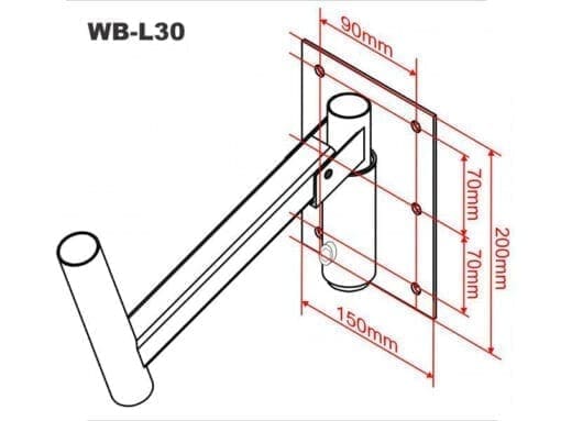 JB Systems WB-L30 muurbeugel Adjustable Max. 40kgs _Uit assortiment J&H licht en geluid 4