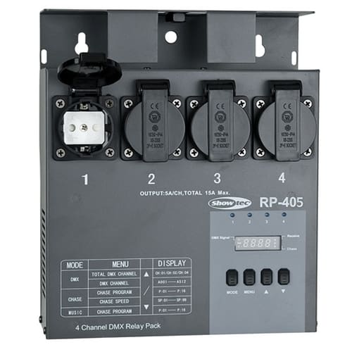 Showtec RP-405 Switch pack DMX _Uit assortiment J&H licht en geluid 2
