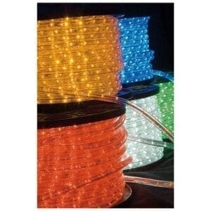 Showtec LED Flexilight 13mm 240V Amber, 50 meter, inclusief 3 aansluit sets-10928