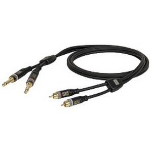 DAP 2 x RCA – 2 x 2-pins Jack Coax kabel 6mm (3 meter) _Uit assortiment J&H licht en geluid