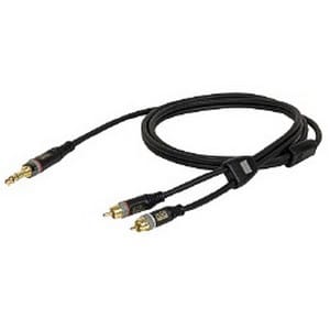 DAP 1 x 3-pins Jack – 2 x RCA male (L+R) Coax kabel 6mm (3 meter) _Uit assortiment J&H licht en geluid 2