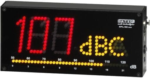 Dateq SPL D2 Display geluidsdruk meter Audioverwerking J&H licht en geluid