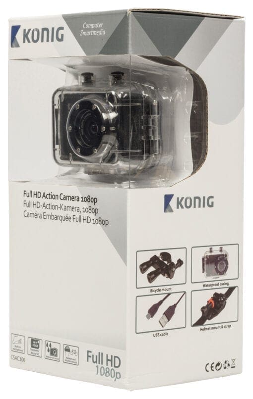 König Full HD-actiecamera 1080p, waterdicht _Uit assortiment J&H licht en geluid 11