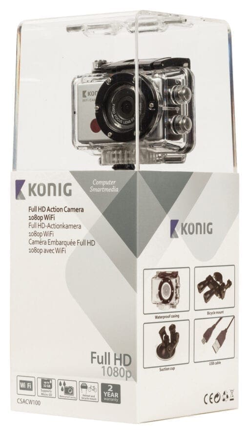 König Full HD-actiecamera met WiFi en 1080p, waterdicht _Uit assortiment J&H licht en geluid 8