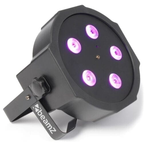 BeamZ FlatPAR 5x 8W Quad LED’s DMX _Uit assortiment J&H licht en geluid
