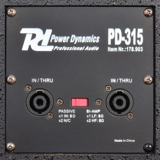Power Dynamics	PD-315 PA-Speaker 15″ 500W _Uit assortiment J&H licht en geluid 4