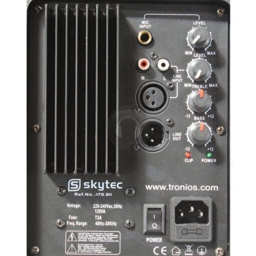 SkyTec SP1000A ABS Actieve PA speaker 10″ 400W _Uit assortiment J&H licht en geluid 4