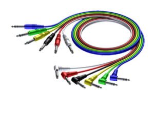 Procab CAB790 set van 6 gekleurde patch kabels haaks, 0.6 meter