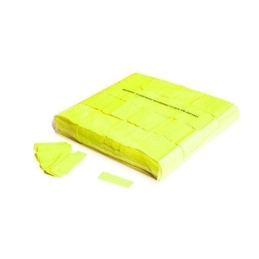 MagicFX CON09YL Rechthoekige UV confetti – fluoriserend geel (1 kg) Confetti J&H licht en geluid