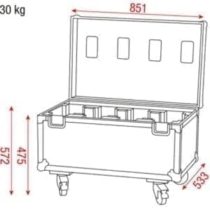 DAP Flightcase voor 4 Showtec PXO Beam Moving Heads-37268