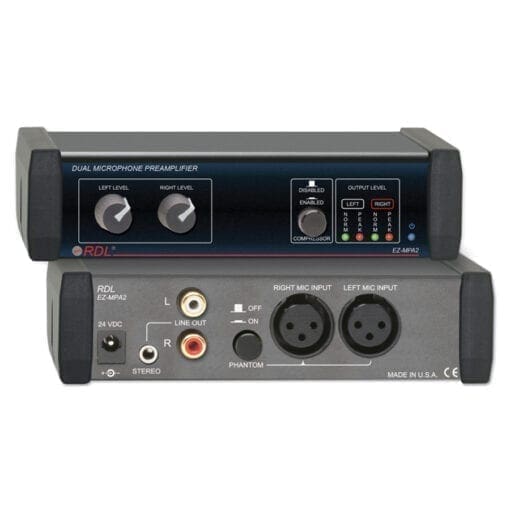 RDL EZ-MPA2X – dual microphone preamplifier _Uit assortiment J&H licht en geluid