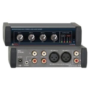 RDL EZ-MX4MLX – mic en stereo line audio mixer Overige audio J&H licht en geluid