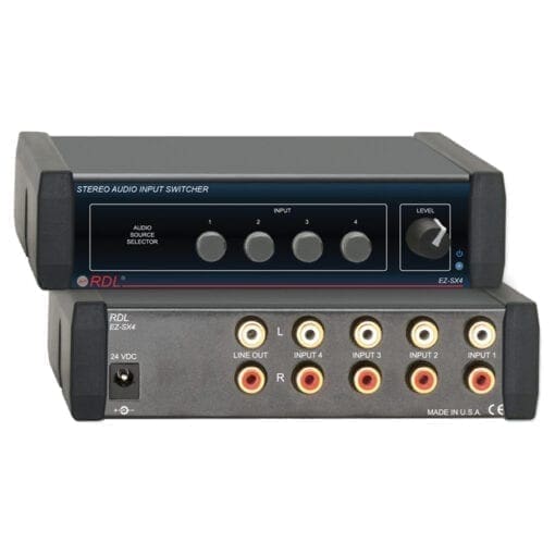 RDL EZ-SX4X- Stereo audio input switcher _Uit assortiment J&H licht en geluid