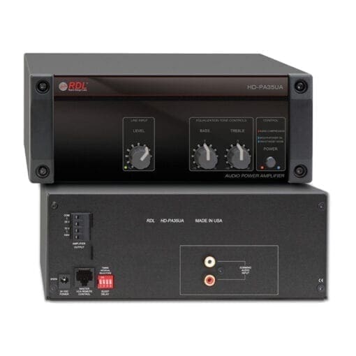 RDL HD-PA35UAX – 35W amplifier – 100V 100 volt en installatie J&H licht en geluid