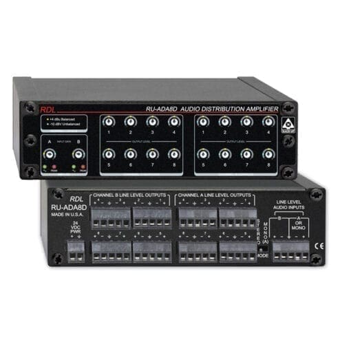 RDL RU-ADA8D – audio distribution amplifier _Uit assortiment J&H licht en geluid