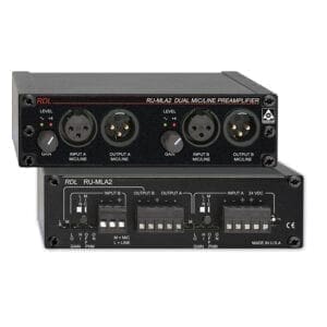 RDL RU-MLA2 – dual mic/line preamplifier Microfoon Preamp J&H licht en geluid