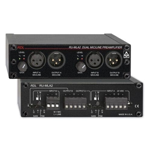 RDL RU-MLA2 – dual mic/line preamplifier _Uit assortiment J&H licht en geluid