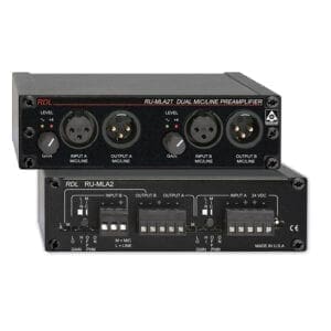 RDL RU-MLA2T – dual mic/line preamplifier Microfoon Preamp J&H licht en geluid