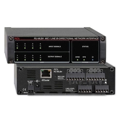 RDL RU-MLB4 – Dante in- output interface _Uit assortiment J&H licht en geluid