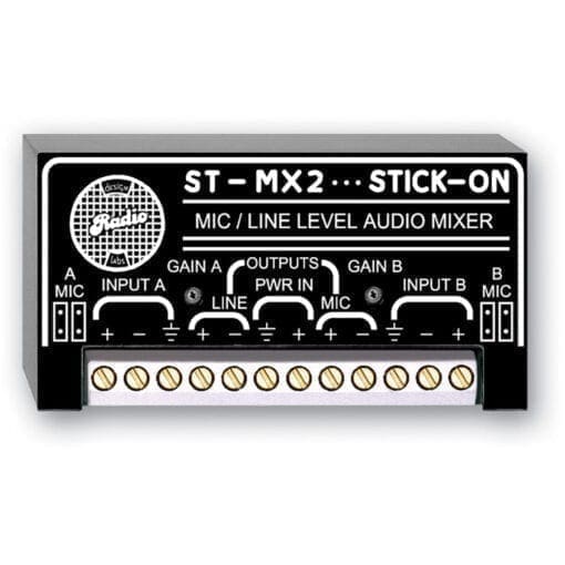 RDL ST-MX2 – 2 channel audio mixer _Uit assortiment J&H licht en geluid