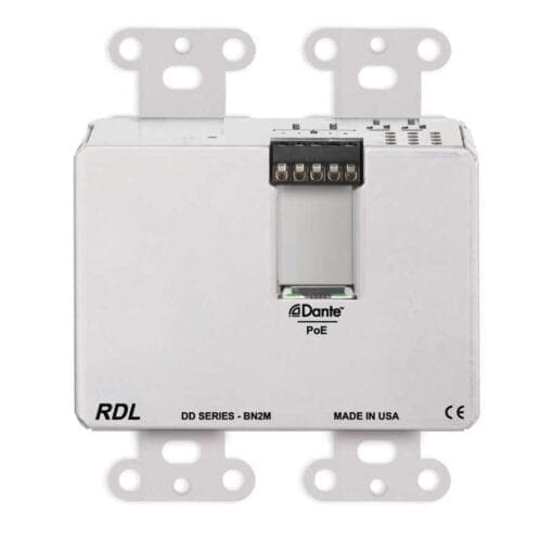 RDL DDS-BN2M – Dante wandpaneel 2×2 – RVS Installatie materiaal J&H licht en geluid 3