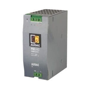 Audac PSD243 – power supply – 24V.- Din rail LED controller en voeding J&H licht en geluid