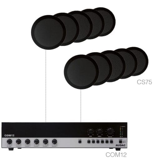 Audac Agro 7.10/B – audio background set – zwart 100 volt en installatie J&H licht en geluid