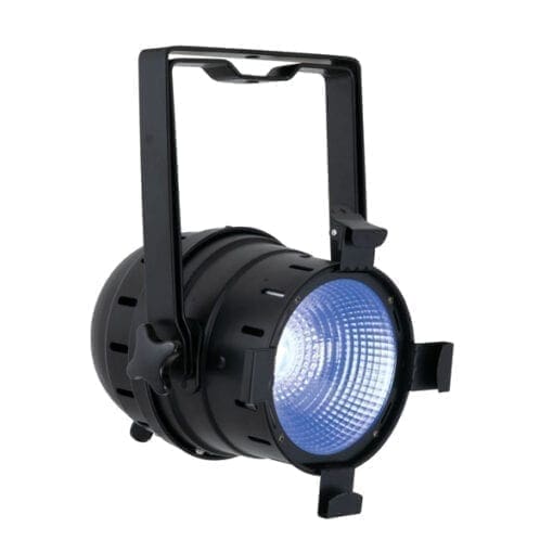Showtec LED Par 56 COB RGB met een zwarte behuizing, 90 Watt LED LED par 56 J&H licht en geluid