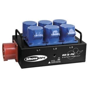 Showtec BO-6-PWC Break-out box, 5-pins CEE 16A – 6 x 3-pins CEE 16A Breakoutboxes J&H licht en geluid