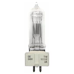 GE T19 lamp, 240V/1000W, GX9.5 fitting GX 9.5 lampen J&H licht en geluid