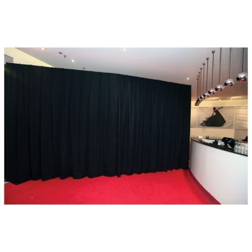 Showtec Gordijn voor het Pipes & Drapes systeem, zwart, 300 x 300 cm, 165 g/m2 Pipe & Drape J&H licht en geluid 3