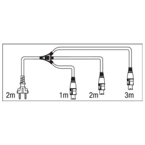 Showtec 3-weg Schuko – Powercon splitkabel Kabels en aansluitingen J&H licht en geluid 2