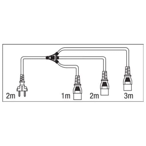 Showtec 3-weg Schuko – IEC splitkabel Kabels en aansluitingen J&H licht en geluid 2