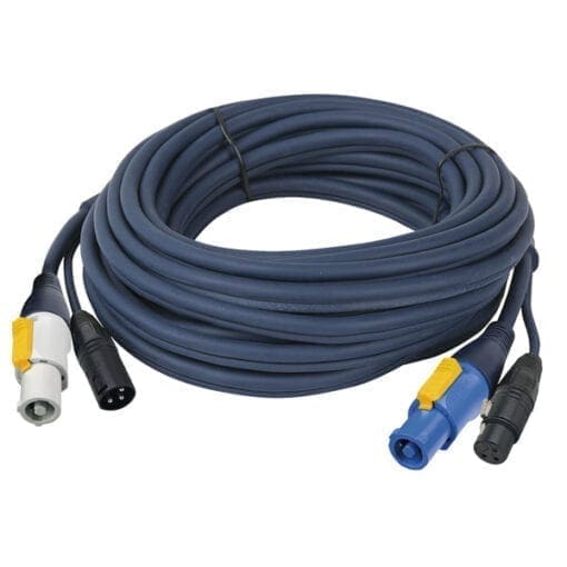 DAP Powercon + DMX kabel, 75 cm Gecombineerde stroom- en lichtsignaalkabels J&H licht en geluid