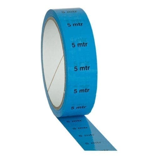 Showtec Markeertape blauw met opdruk 5 meter, 25 mm / 33 meter Podium accessoires J&H licht en geluid