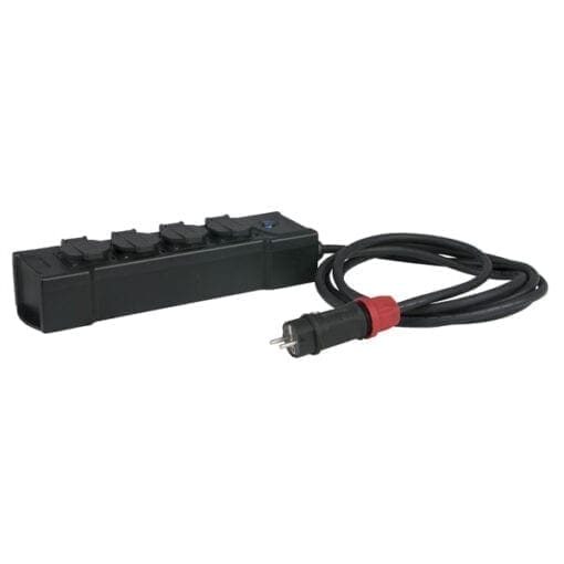 Showtec PowerBOX 4C – 4-weg Schuko verdeelblok met een 3m kabel Kabels en aansluitingen J&H licht en geluid
