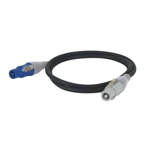 Showtec Pro Power wit naar Pro Power blauw doorluskabel (3 meter) Kabels en aansluitingen J&H licht en geluid